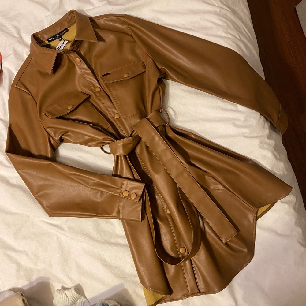 SAN FRANCISCO leather button jacket/dress